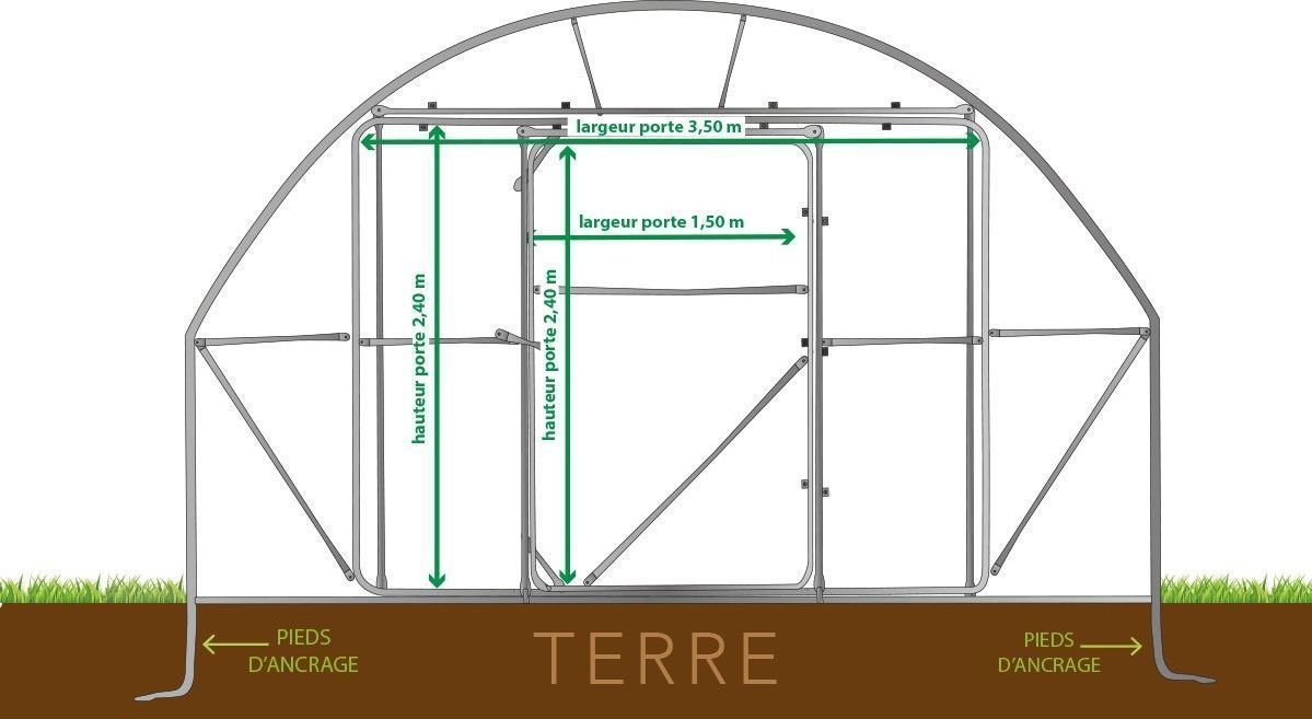 Serre tunnel de 5m de large